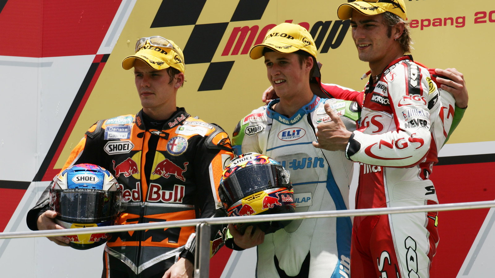 Kallio, Luthi and Pasini, Malaysian 125GP Race 2005
