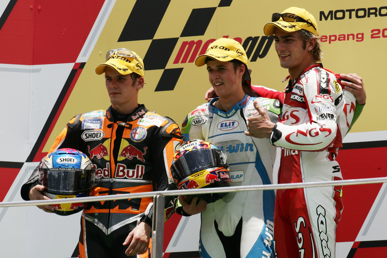 Kallio, Luthi and Pasini, Malaysian 125GP Race 2005