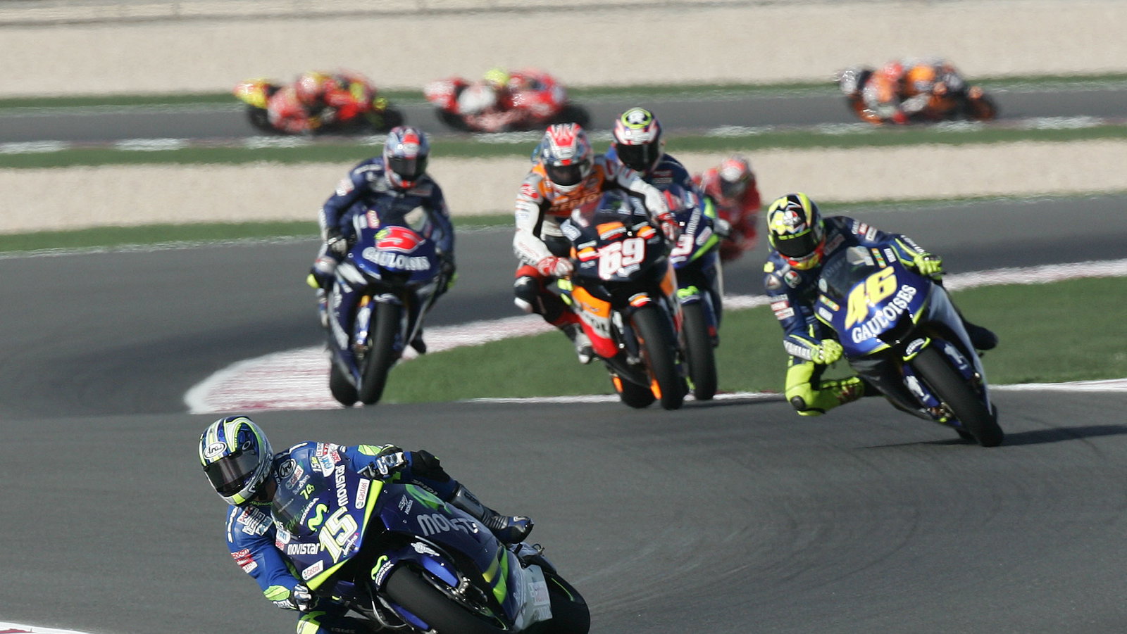 Gibernau leads Rossi, Hayden et al, Qatar MotoGP, 2005