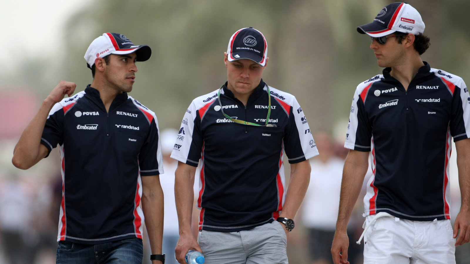 20.04.2012- Pastor Maldonado (VEN) Williams F1 Team FW34, Valtteri Bottas (FIN) and Bruno Senna (BRA