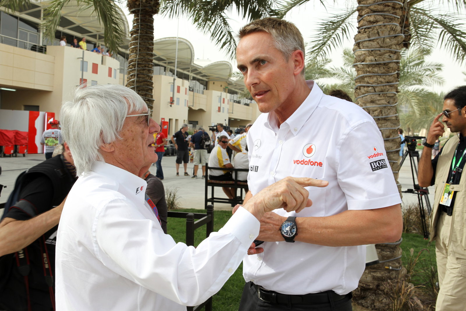 20.04.2012- Bernie Ecclestone (GBR), President and CEO of Formula One Management and Martin Whitmar