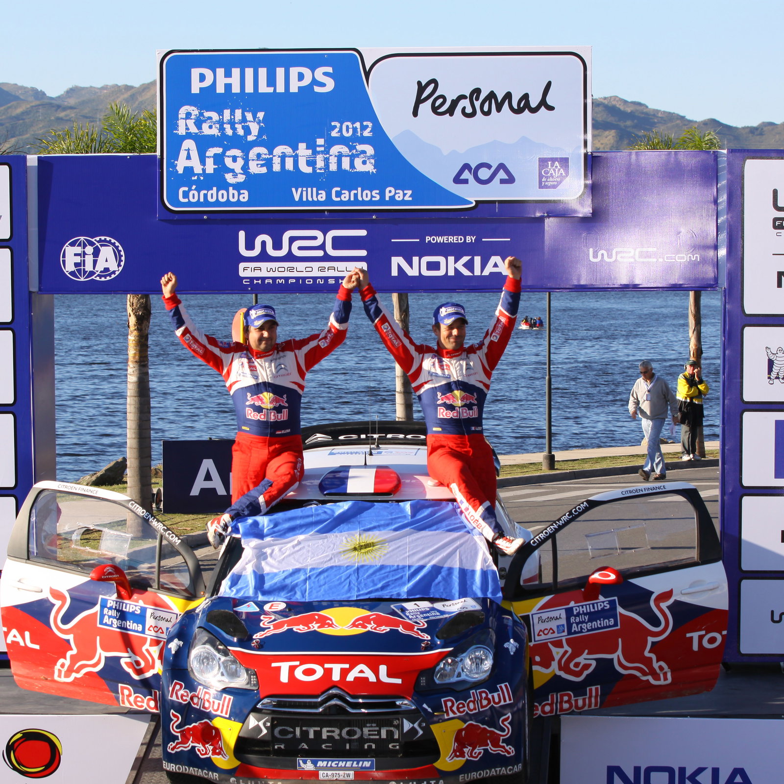 Podium, Sebastien Loeb (FRA) Daniel Elena (MON), Citroën DS3 WRC, Citroën Total World Rally Team