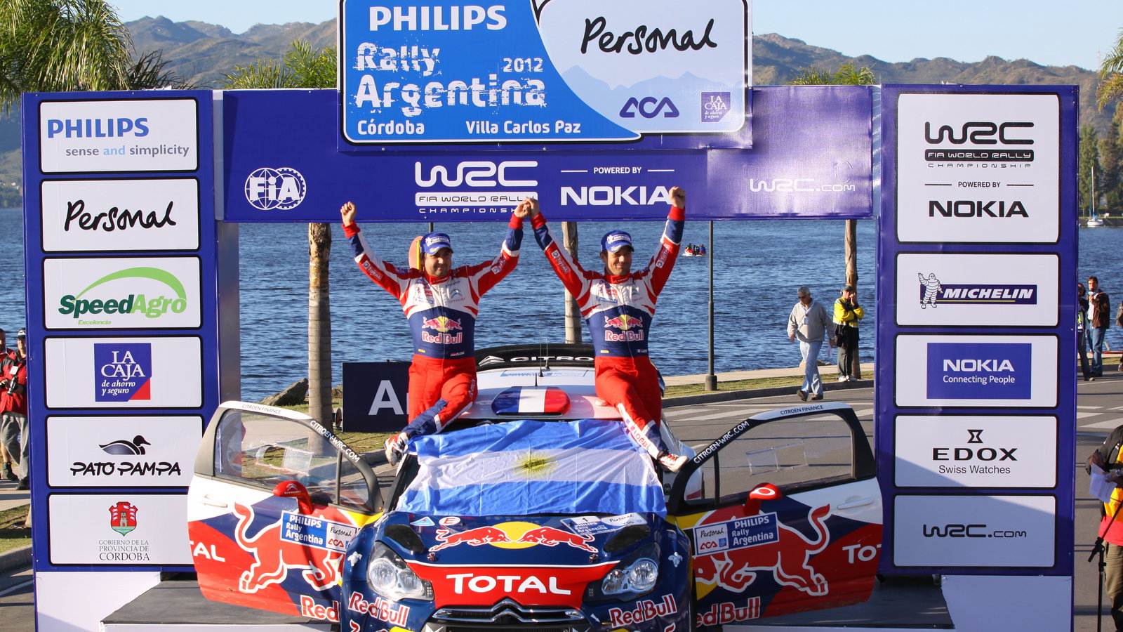 Podium, Sebastien Loeb (FRA) Daniel Elena (MON), Citroën DS3 WRC, Citroën Total World Rally Team