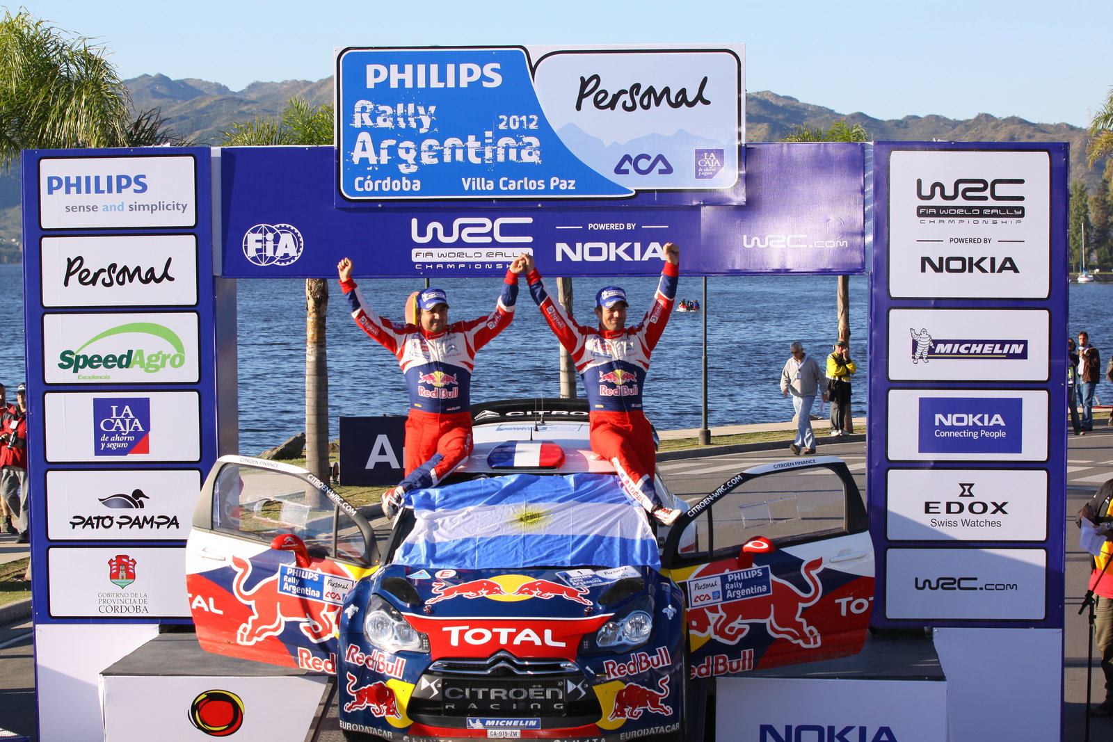 Podium, Sebastien Loeb (FRA) Daniel Elena (MON), Citroën DS3 WRC, Citroën Total World Rally Team