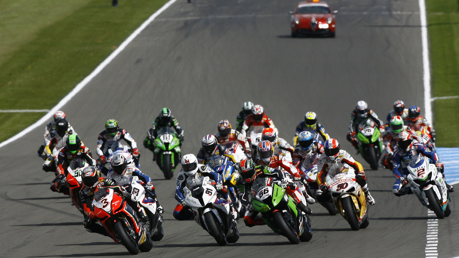 Biaggi leads start, Race 2, Donington WSBK 2012