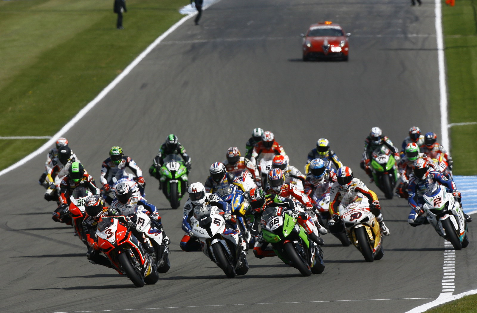 Biaggi leads start, Race 2, Donington WSBK 2012