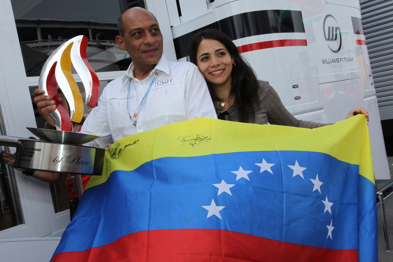 13.05.2012- Celebration, The father of Pastor Maldonado (VEN) Williams F1 Team FW34