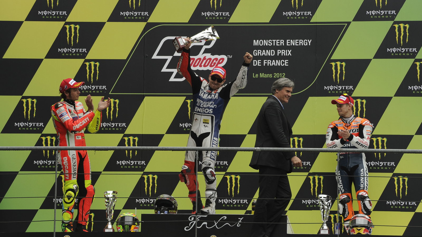 Rossi, Lorenzo, Stoner, French MotoGP Race 2012