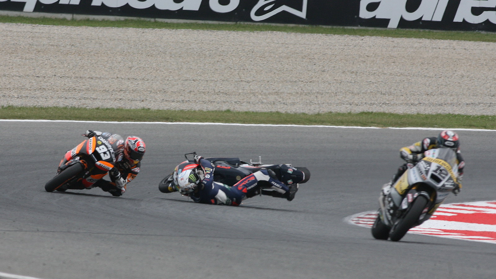 Pol Espargaro crashes, Moto2, Catalunya MotoGP 2012