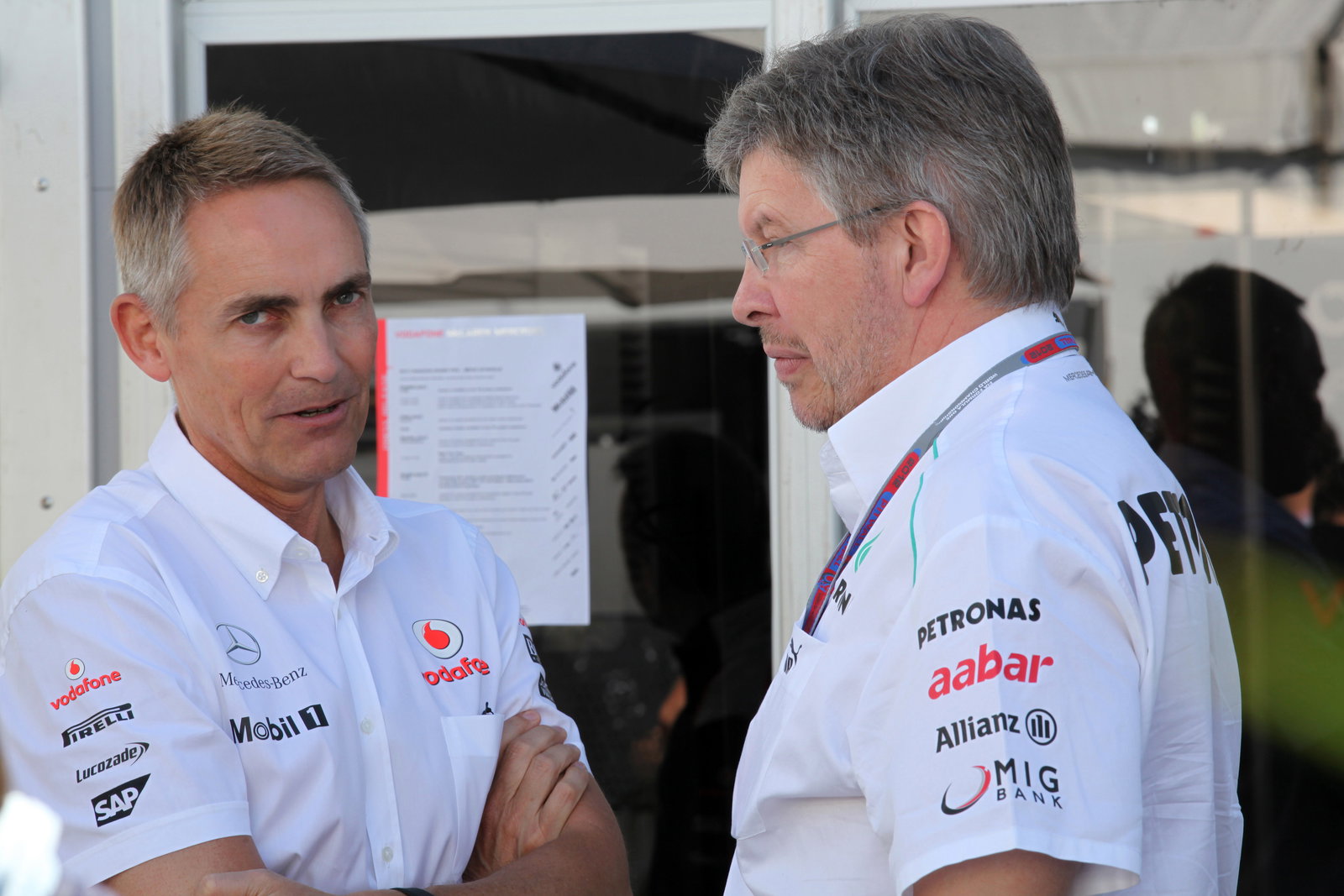 09.06.2012- Martin Whitmarsh (GBR), Chief Executive Officer Mclaren and Ross Brawn (GBR), Team Princ