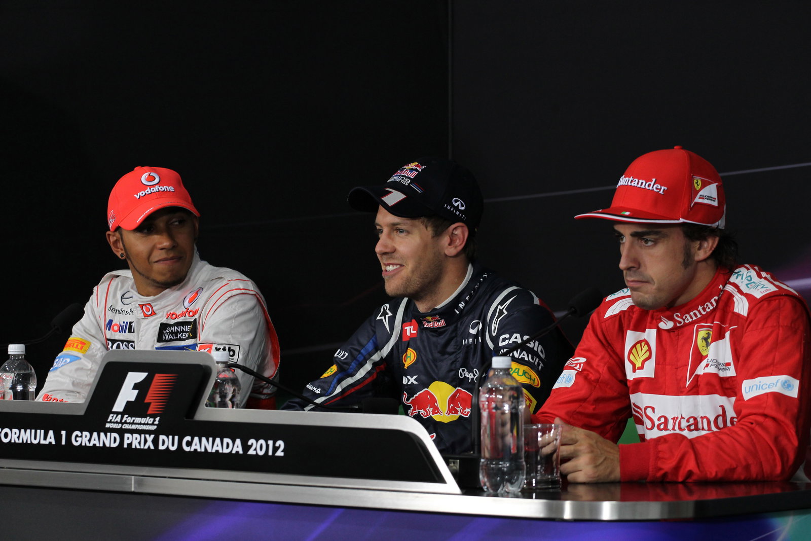 09.06.2012- Qualifying, Press conference, Lewis Hamilton (GBR) McLaren Mercedes MP4-27, Sebastian Ve