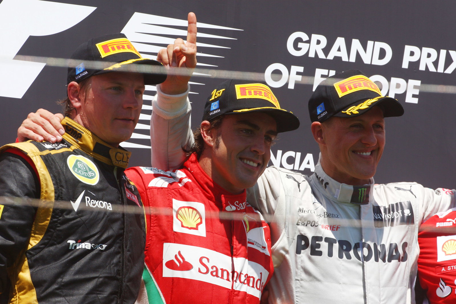24.06.2012- Race, Fernando Alonso (ESP) Scuderia Ferrari F2012 race winner, 2nd position Kimi Raikko