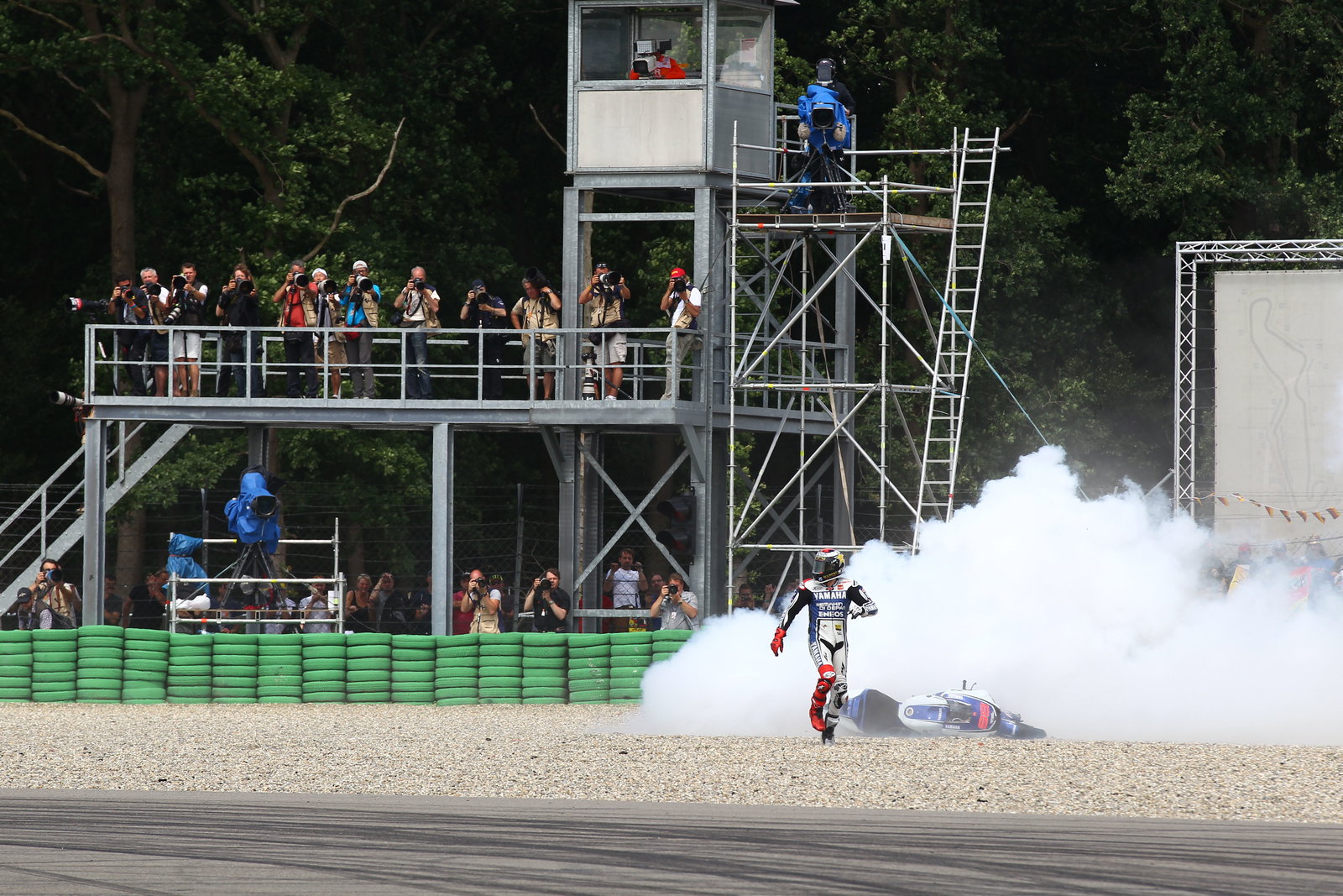 Lorenzo crash, MotoGP race, Dutch MotoGP 2012