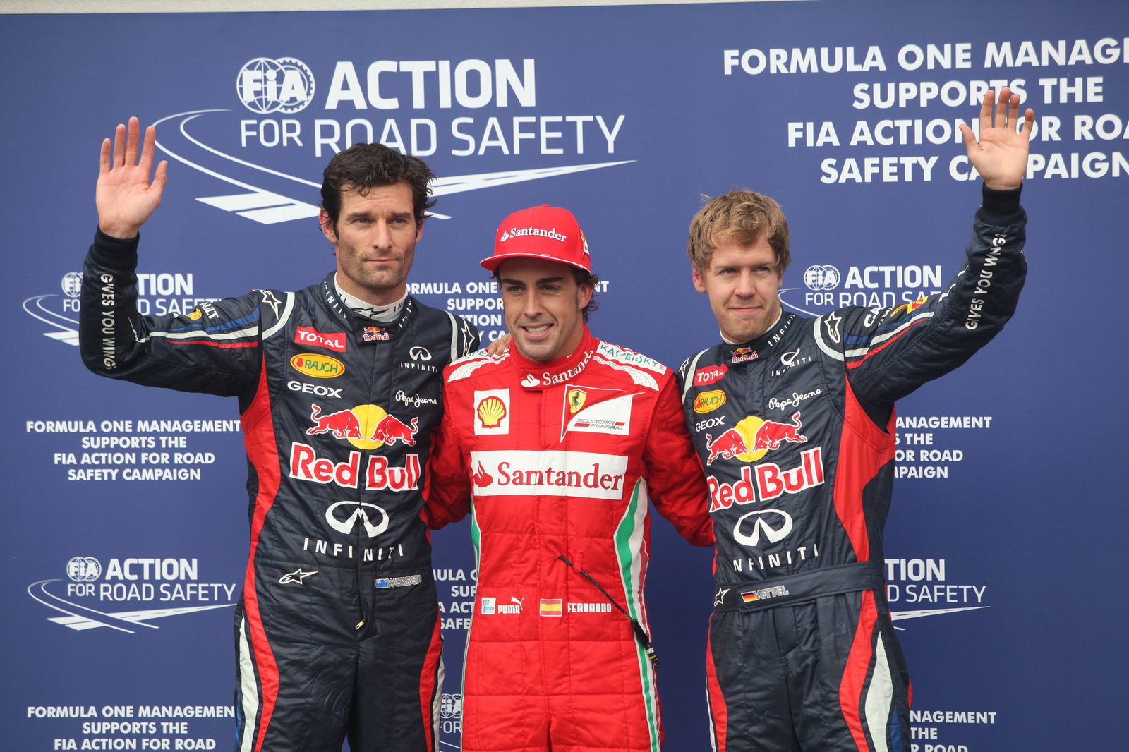 21.07.2012 - Qualifying, celebration fot the pole. 1st Fernando Alonso (ESP) Scuderia Ferrari F2012,