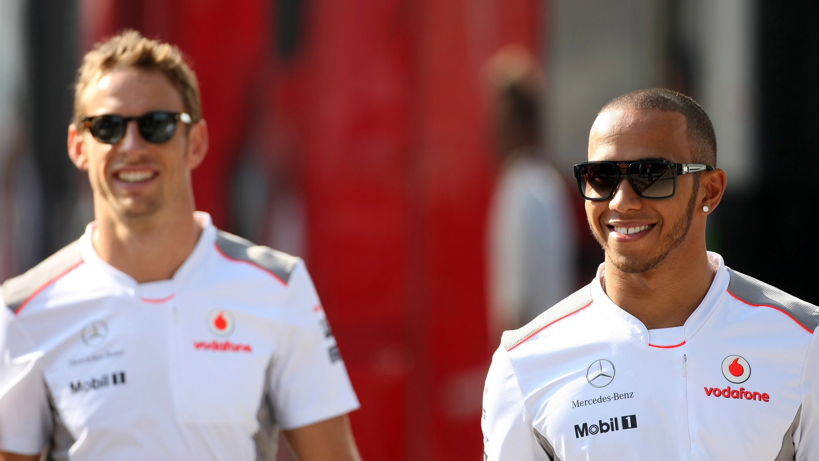 27.07.2012- Jenson Button (GBR) McLaren Mercedes MP4-27 and Lewis Hamilton (GBR) McLaren Mercedes MP