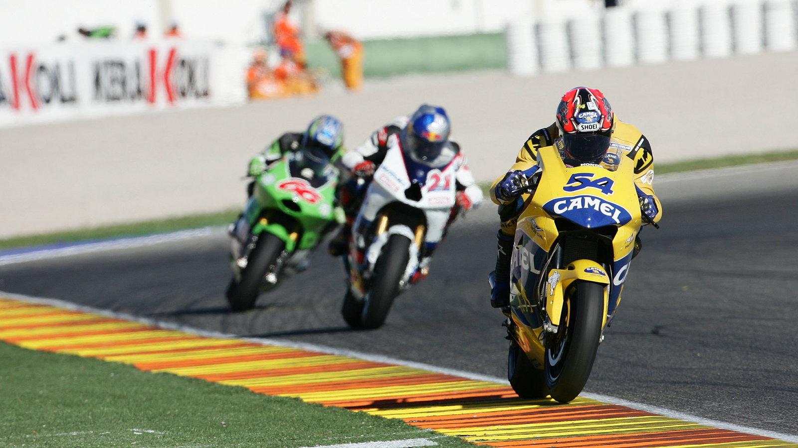 Kiyonari, Hopkins, Hofmann, Valencia MotoGP Race, 2005