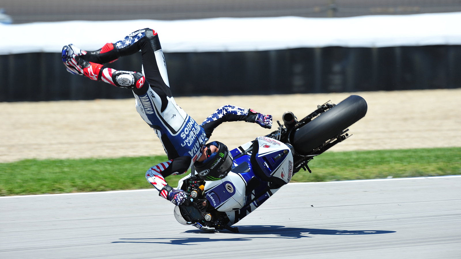 Spies crash, Indianapolis MotoGP, 2012
