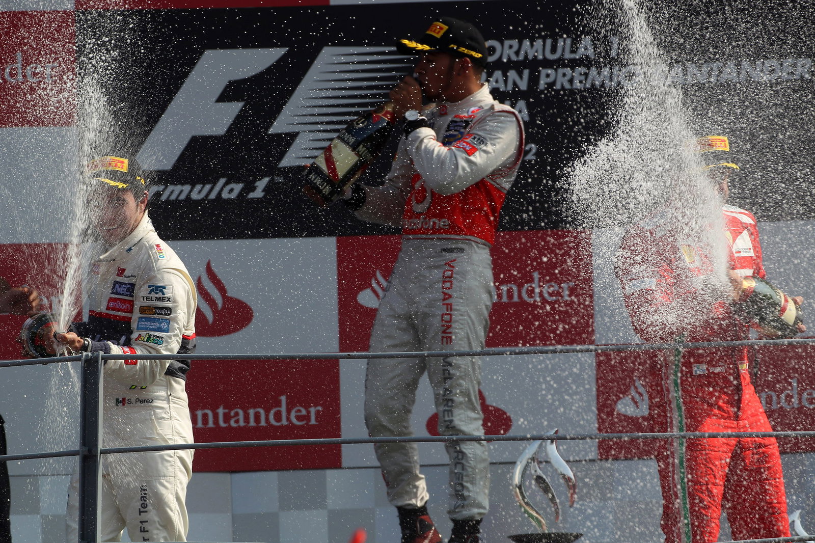 09.09.2012- Race, Sergio Perez, Lewis Hamilton and Fernando Alonso