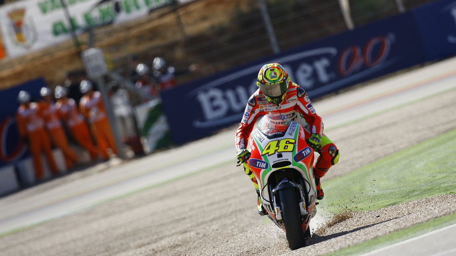 Rossi in the gravel, Aragon MotoGP 2012
