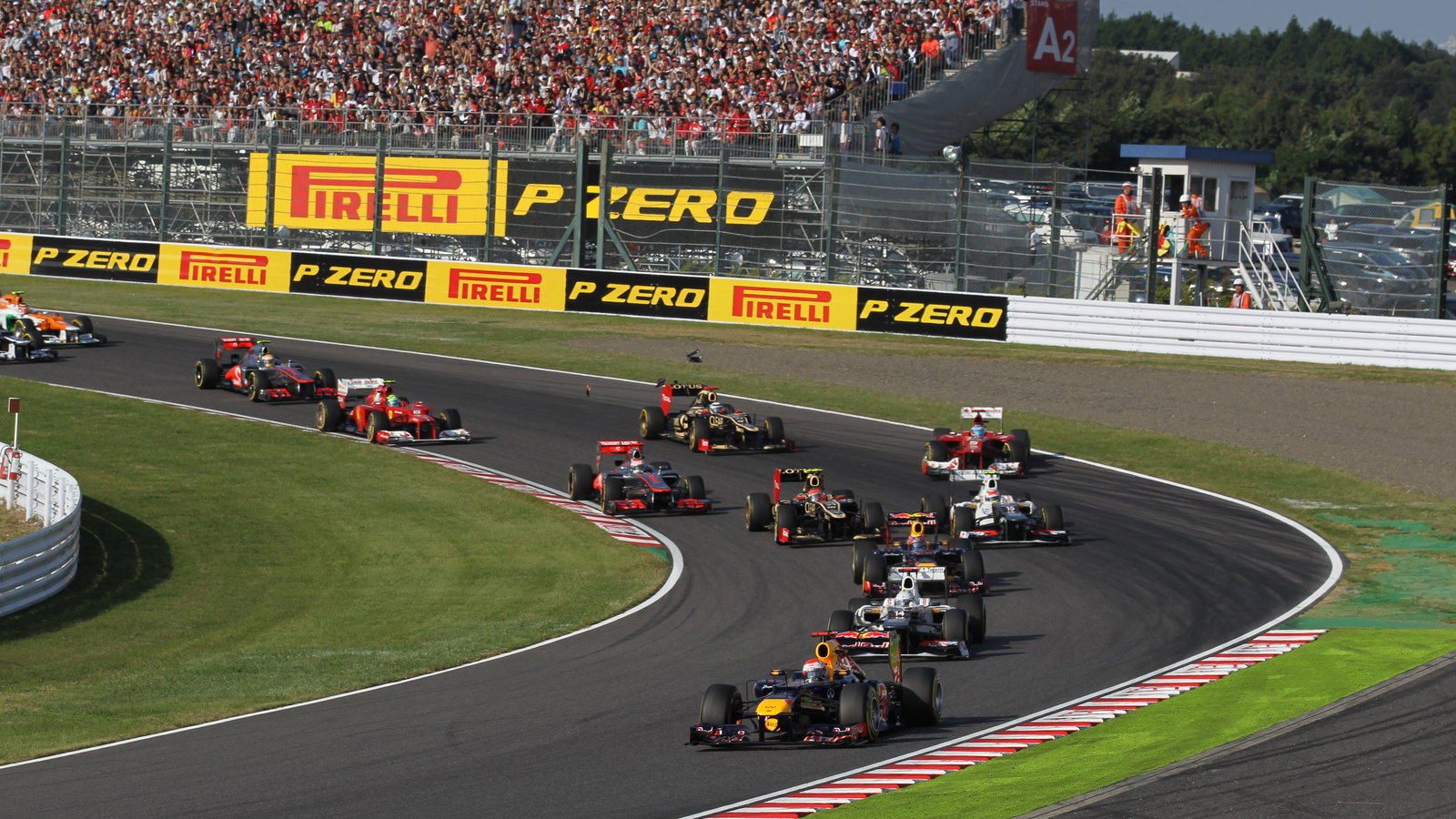 07.10.2012- Race, Start of the race and crash Fernando Alonso (ESP) Scuderia Ferrari F2012