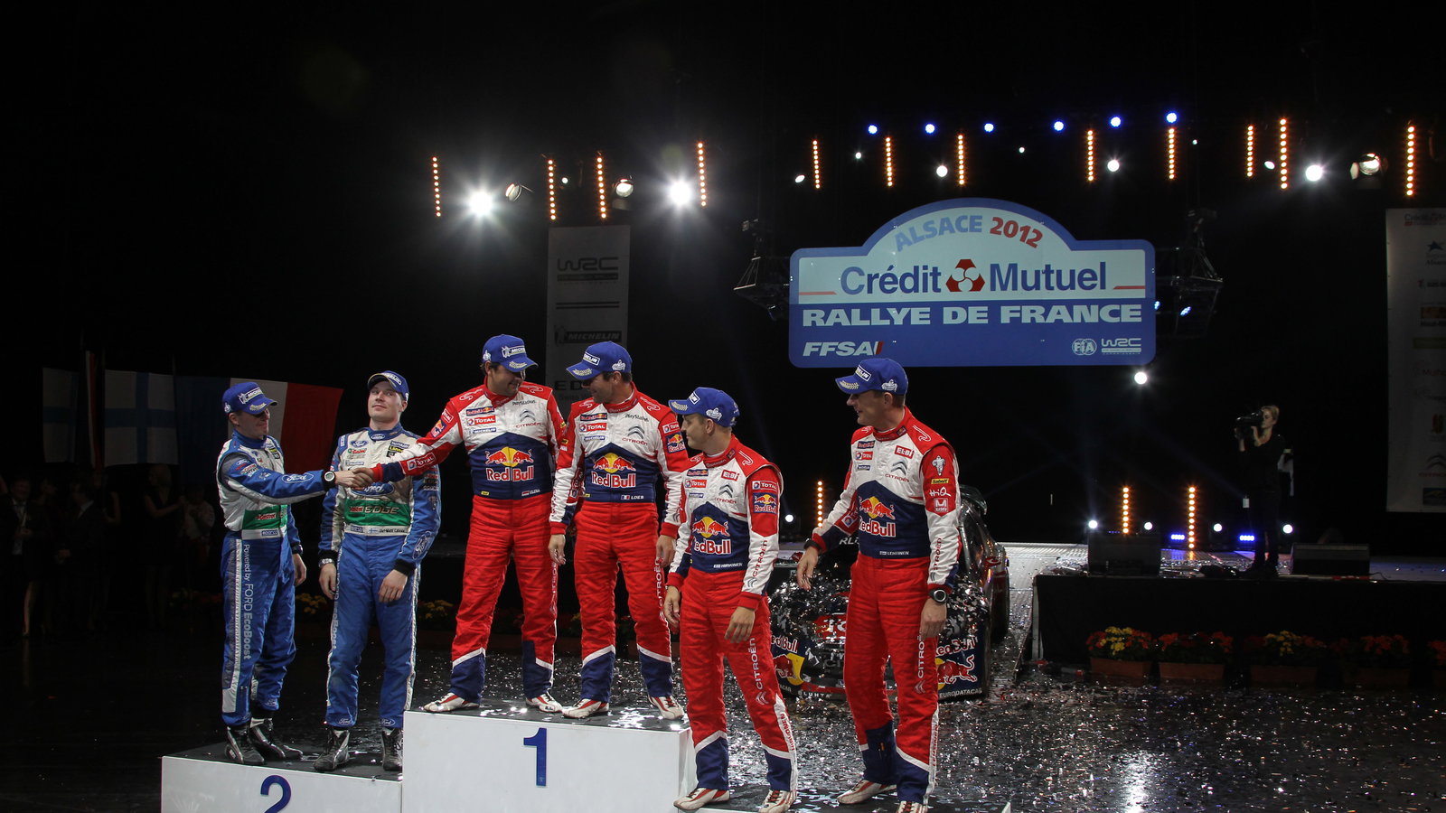podium, Sebastien Loeb (FRA) Daniel Elena (MON), Citroën DS3 WRC, Citroën Total World Rally Team, Ja