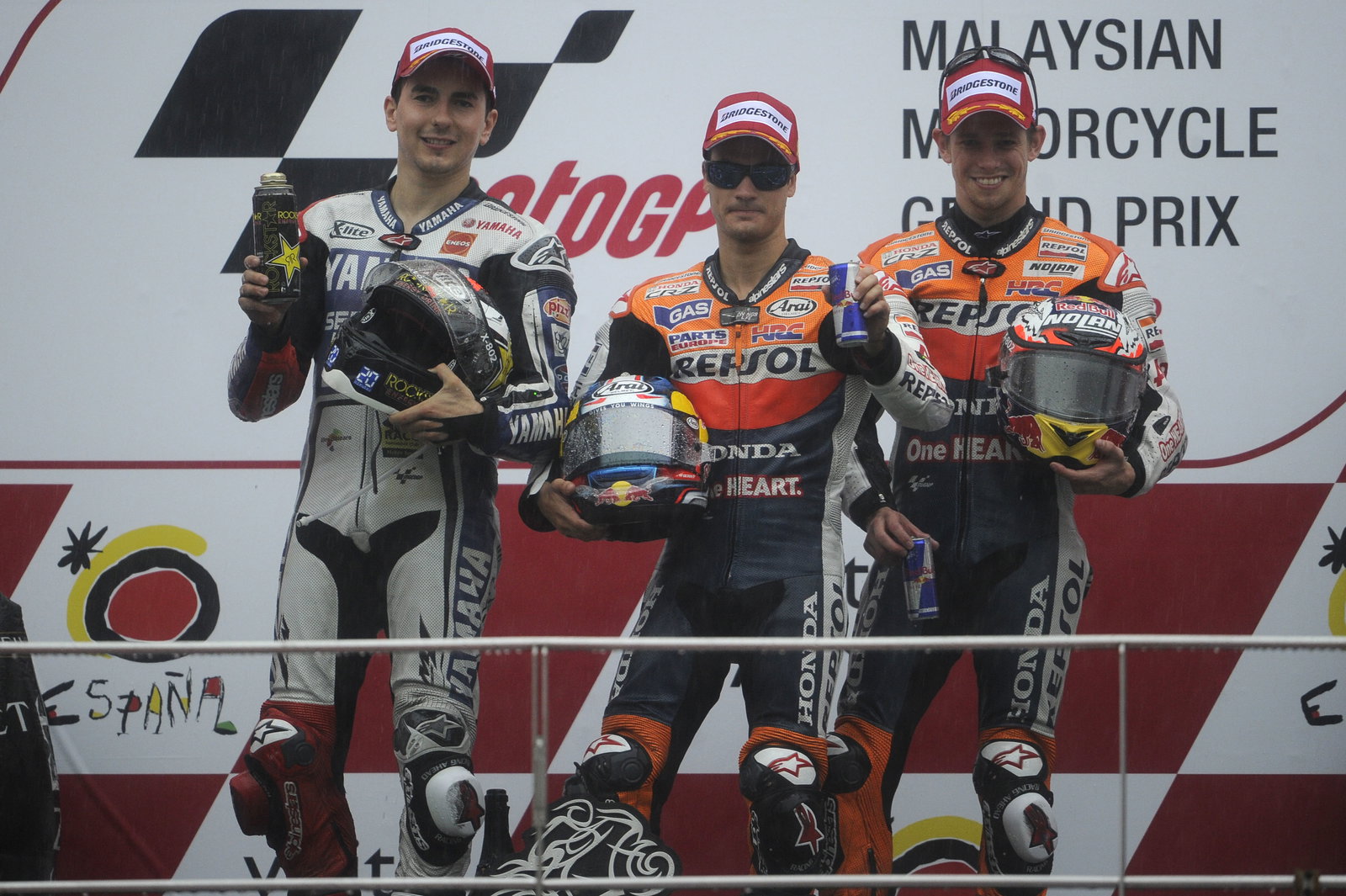 Lorenzo, Pedrosa, Stoner, Malaysian MotoGP Race 2012