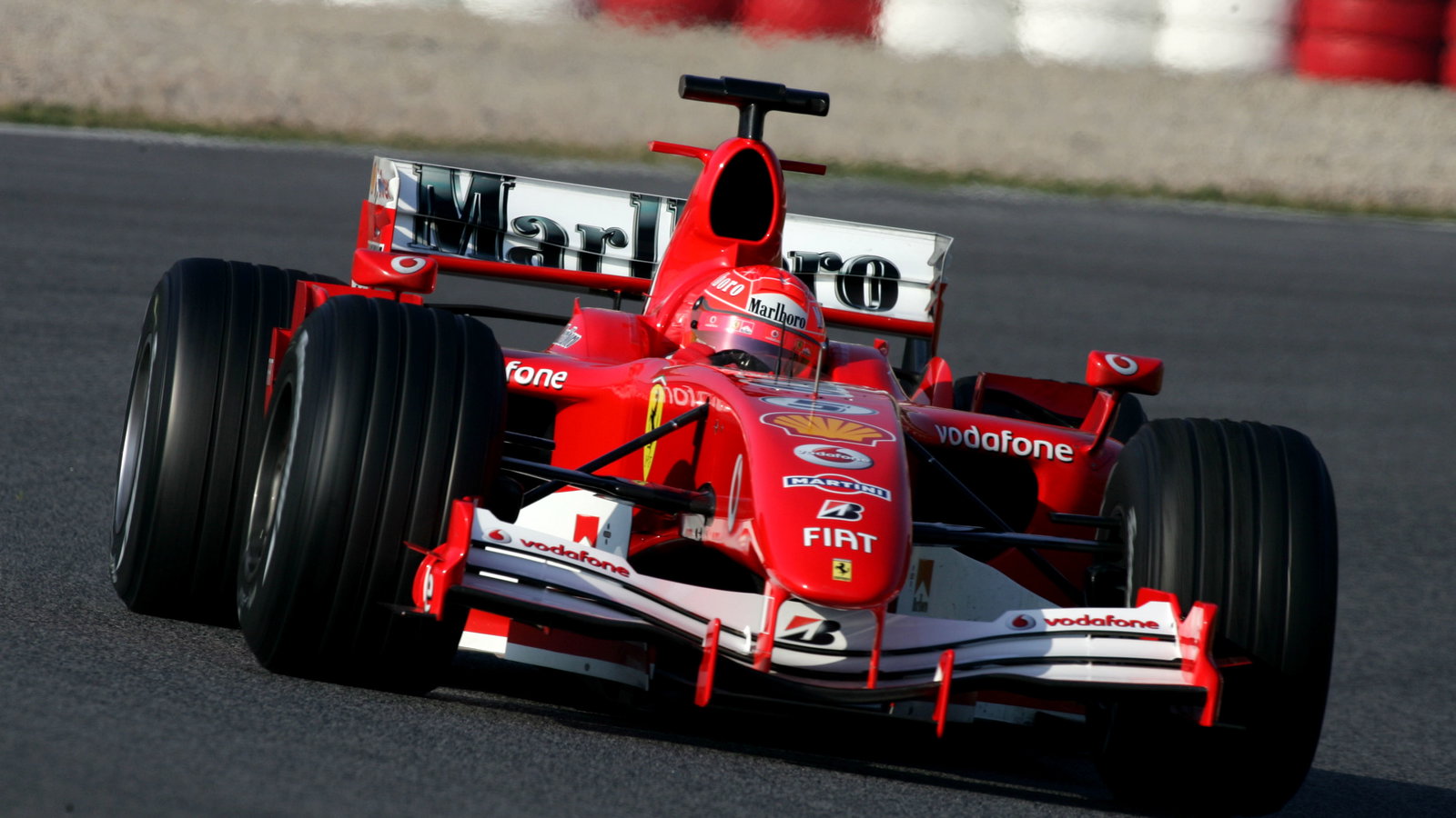 Michael Schumacher in the new Ferrari 248 F1