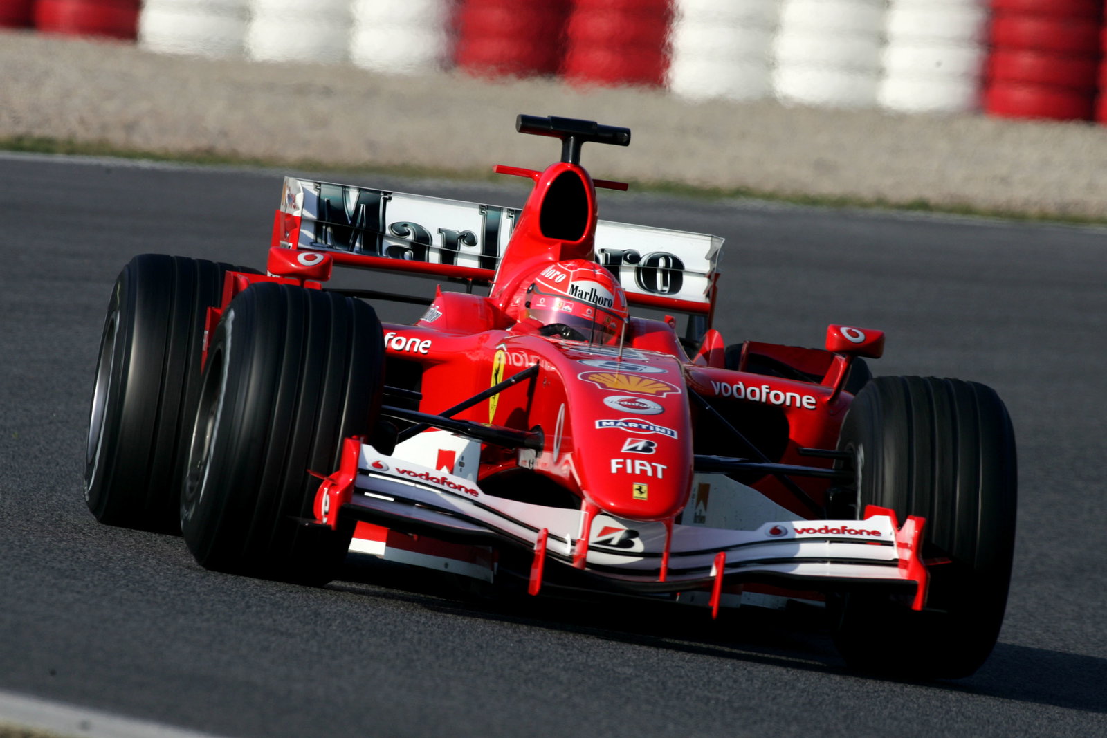 Michael Schumacher in the new Ferrari 248 F1