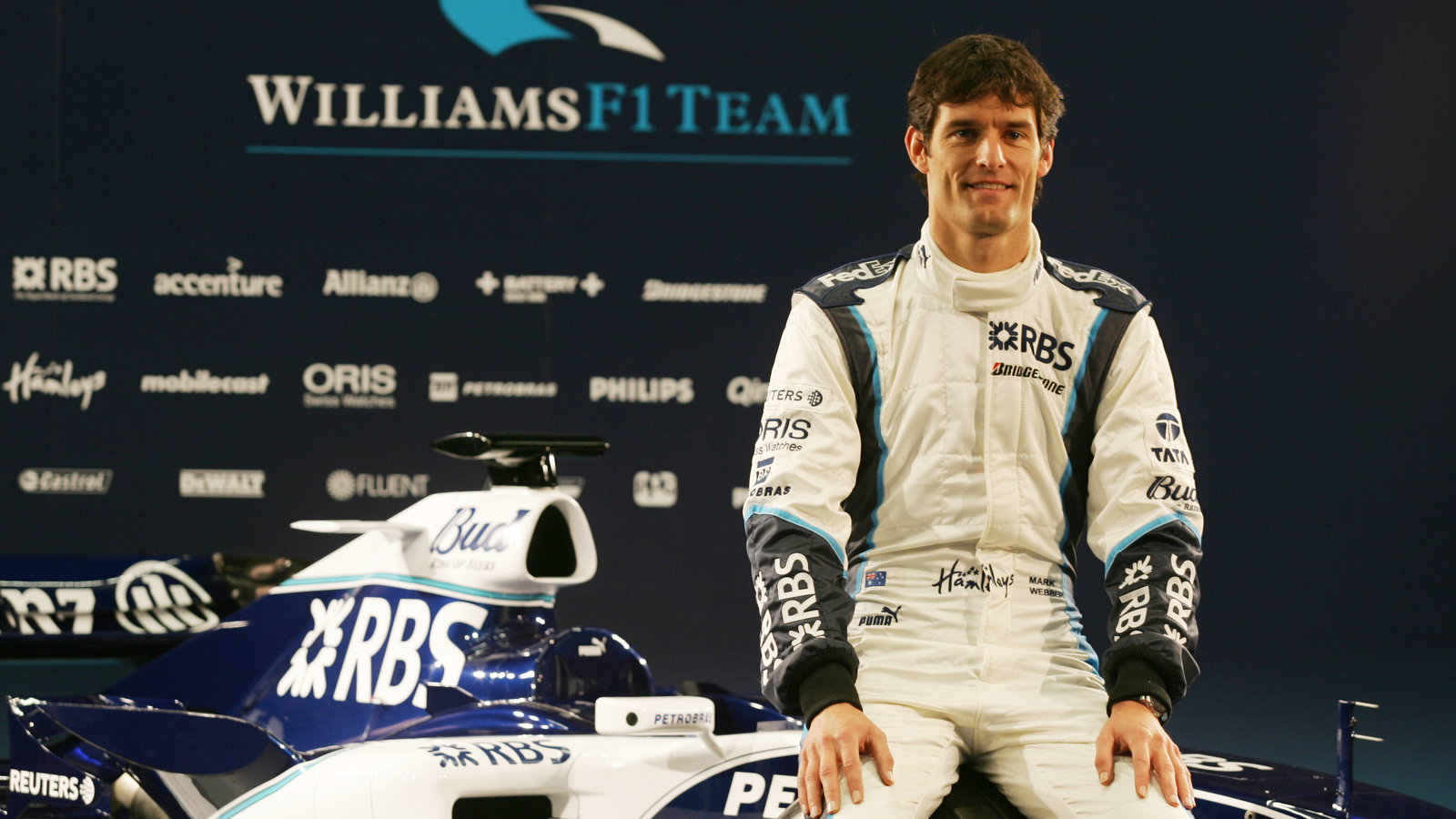 Mark Webber with the new Williams-Cosworth FW28
