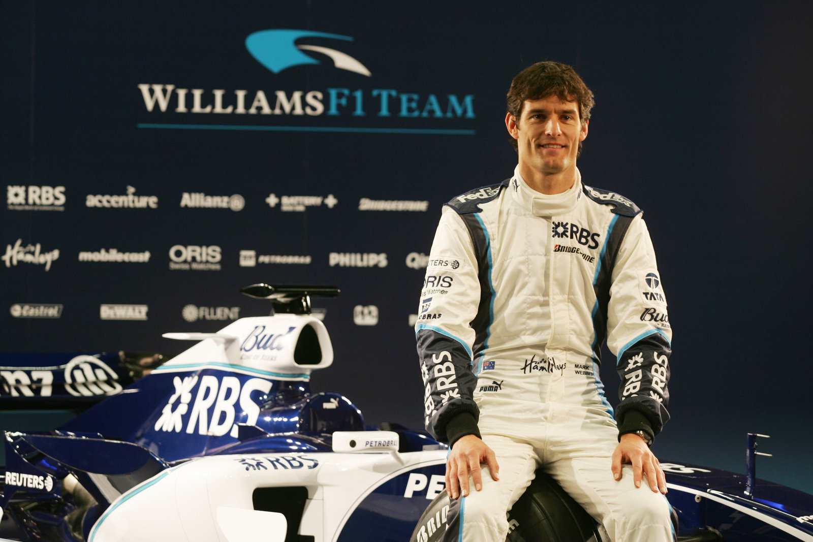 Mark Webber with the new Williams-Cosworth FW28