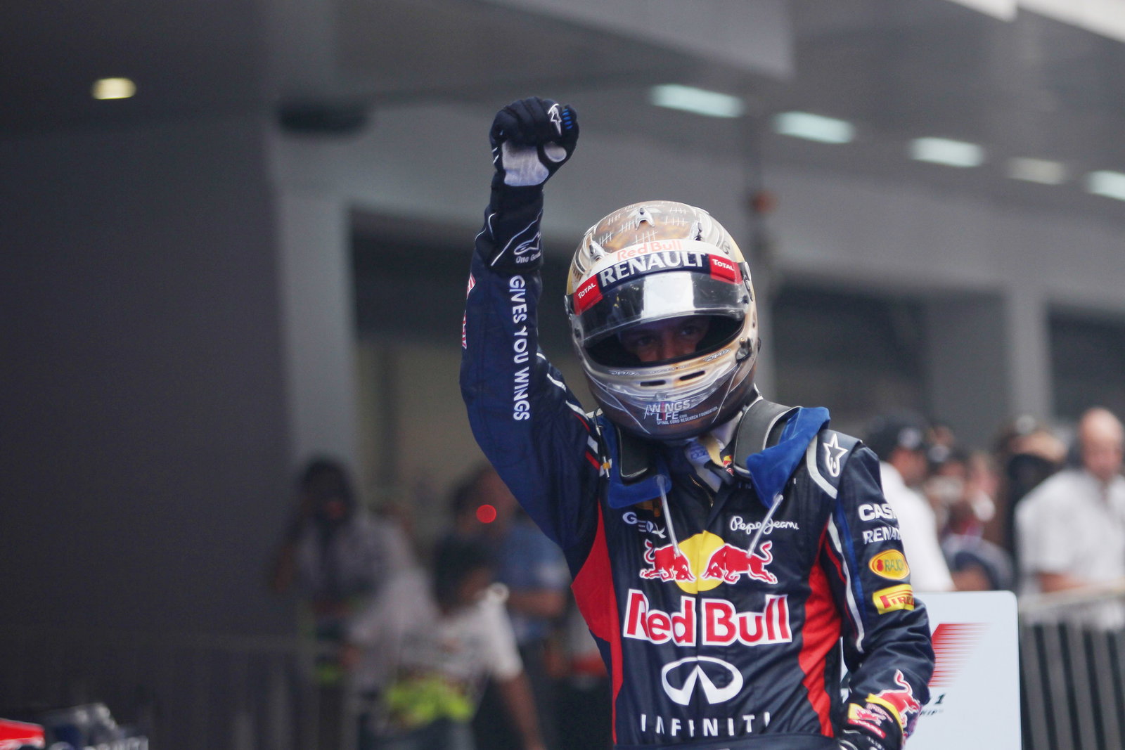 28.10.2012- Race, Sebastian Vettel (GER) Red Bull Racing RB8 race winner