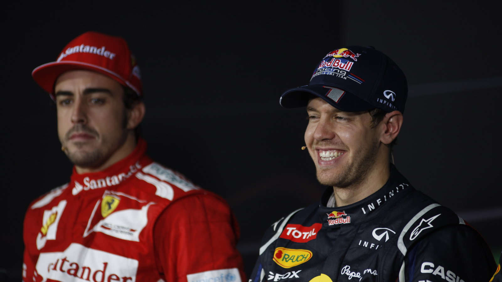 28.10.2012- Race, Press conference, Fernando Alonso (ESP) Scuderia Ferrari F2012 and Sebastian Vette