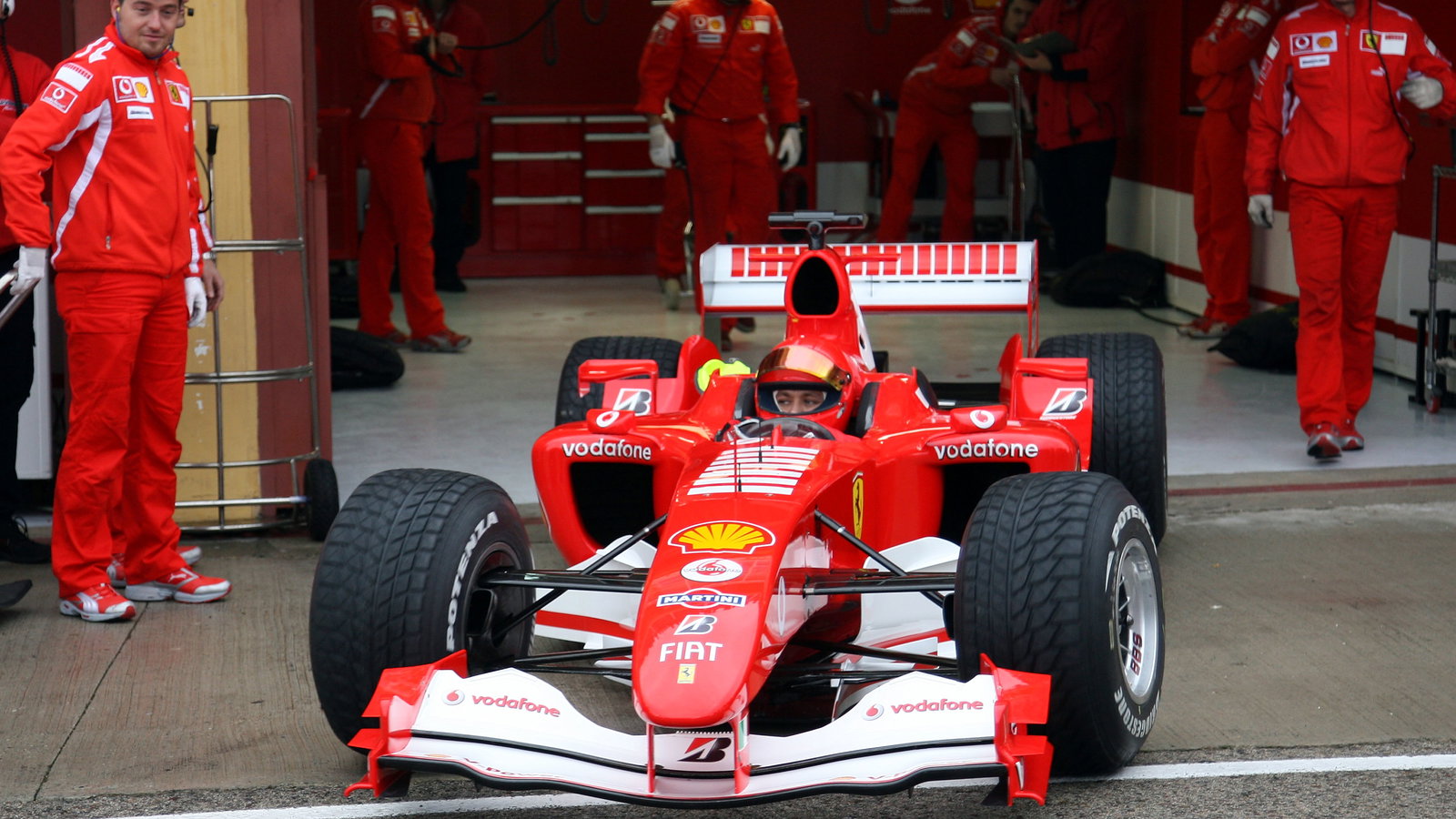 Valentino Rossi exits the pits at Valencia