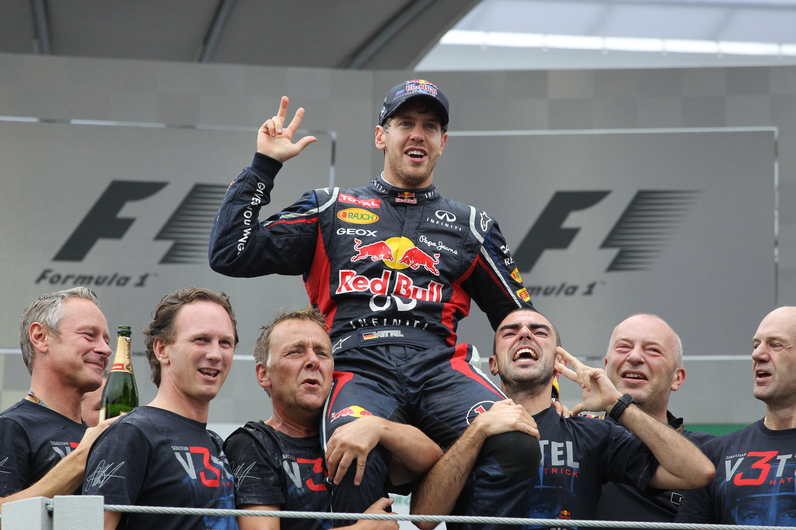 25.11.2012- Race, Celebration, Sebastian Vettel (GER) Red Bull Racing RB8 world champion 2012