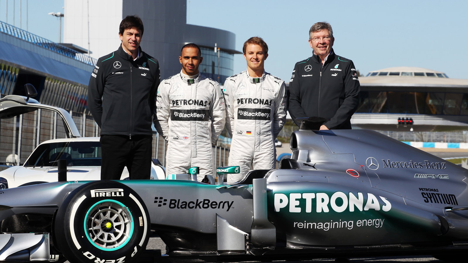 The new Mercedes AMG F1 W04 is unveiled (L to R): Toto Wolff (GER) Mercedes AMG F1 Shareholder and E