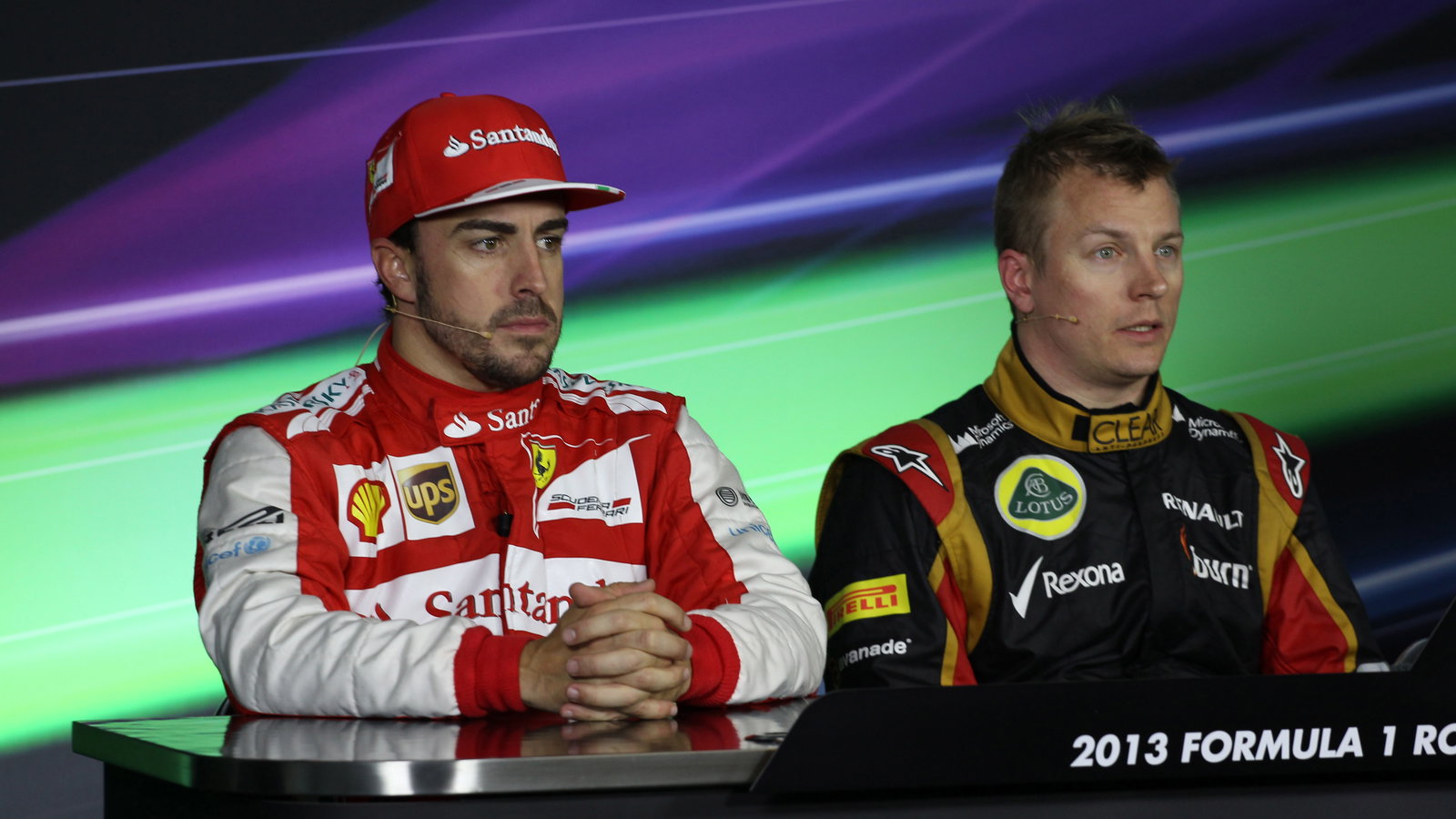 17.03.2013- Race, Press conference, Fernando Alonso (ESP) Scuderia Ferrari F138 and Kimi Raikkonen (