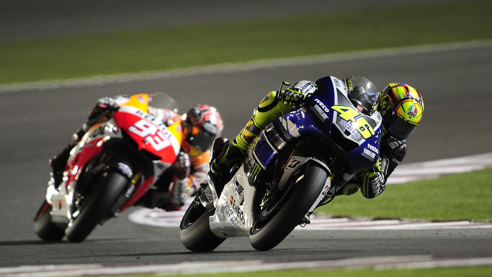 Rossi, Brake guard raised, Qatar MotoGP Race 2013