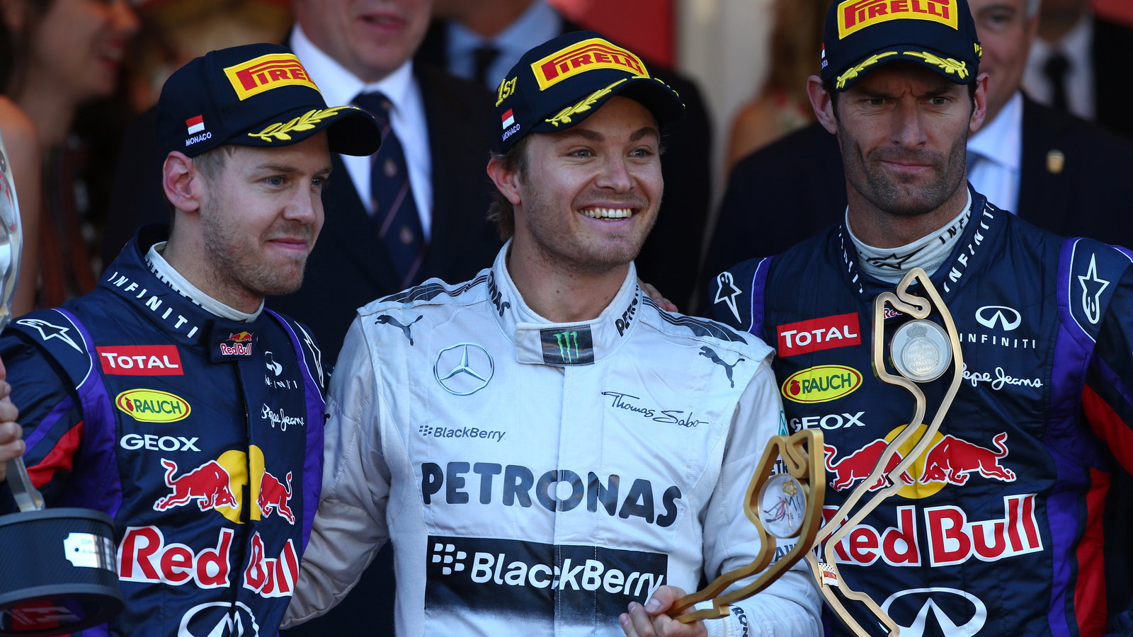 26.05.2013- Race, Nico Rosberg (GER) Mercedes AMG F1 W04 race winner, 2nd position Sebastian Vettel