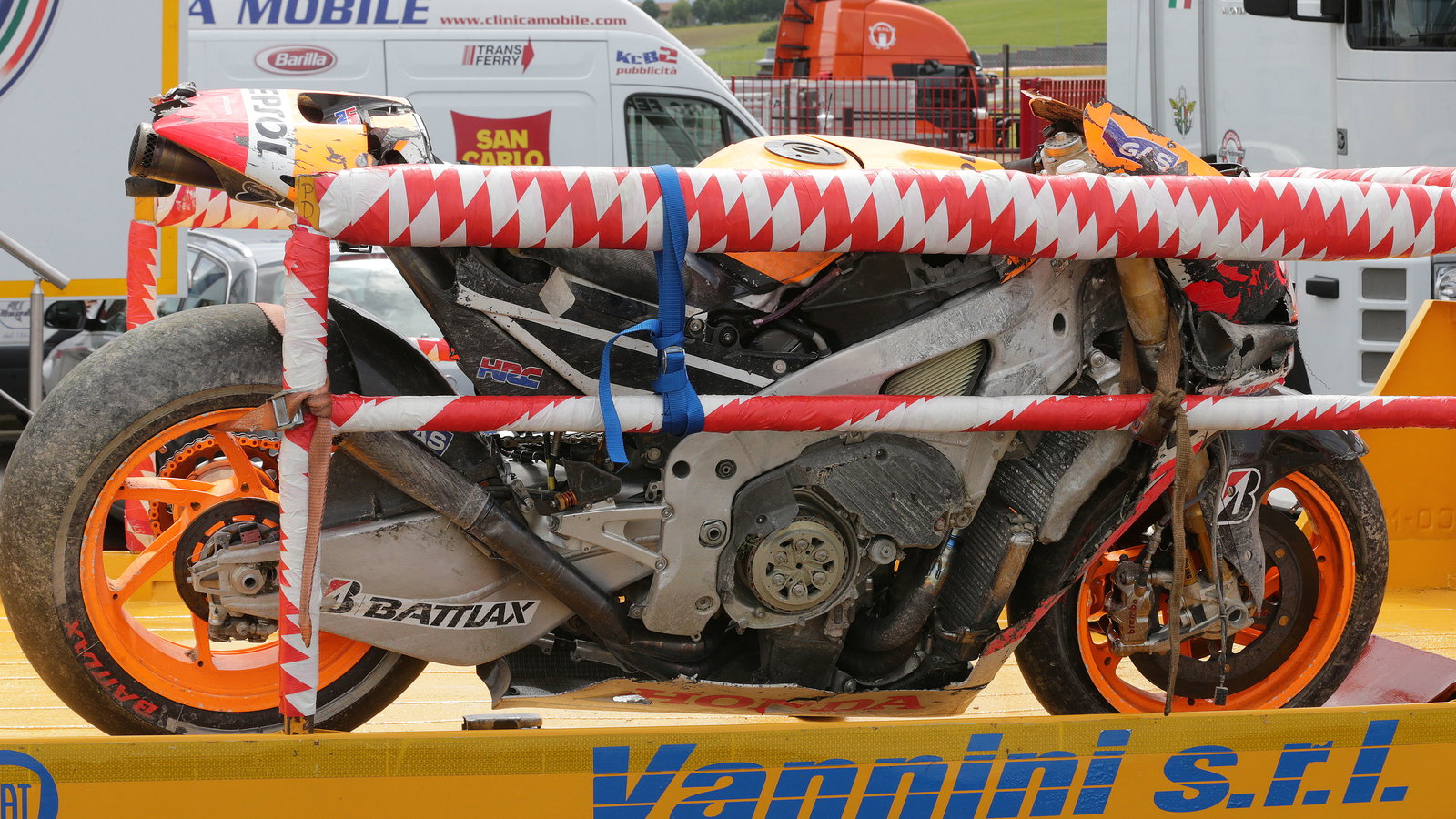 Marquez' crashed bike, Italian MotoGP 2013