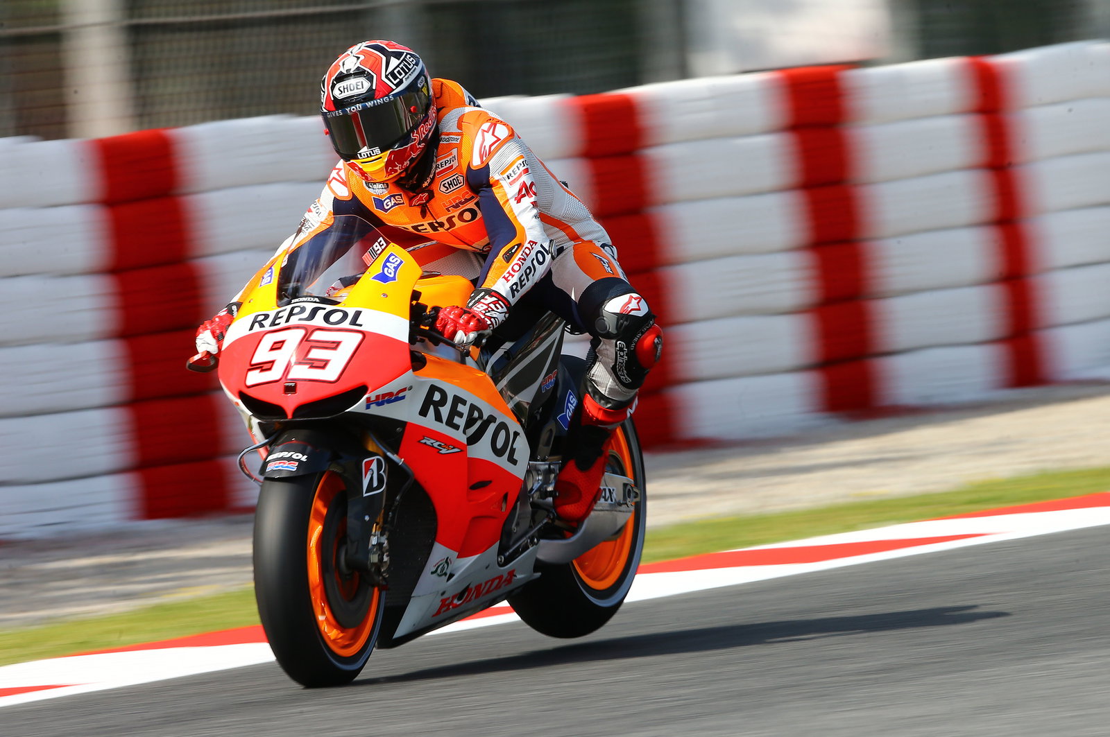 Marquez braking, Catalunya MotoGP 2013