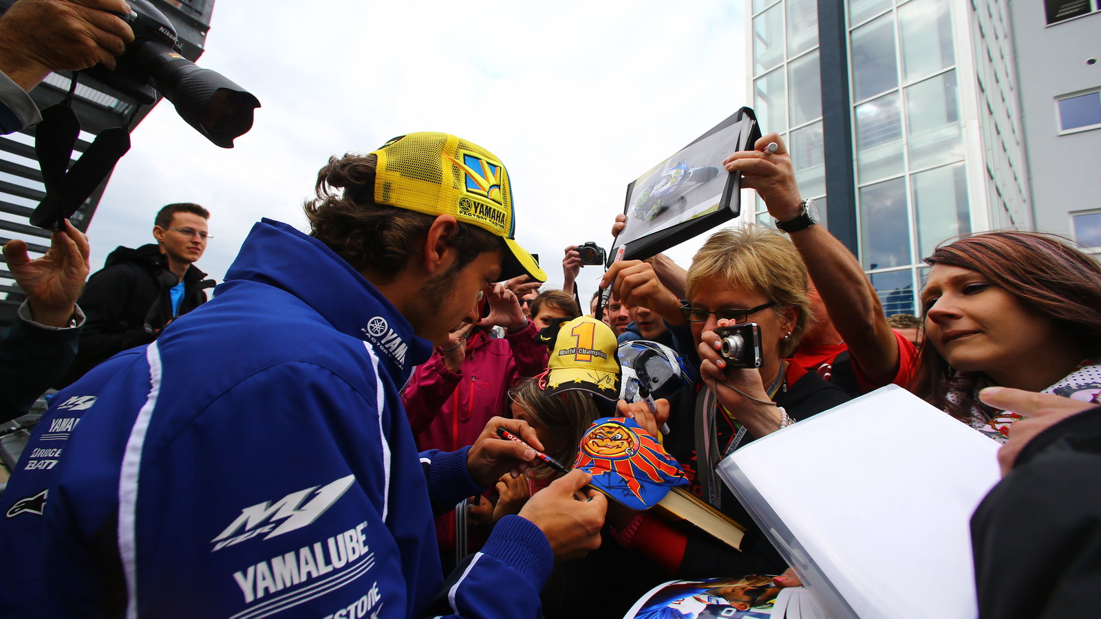 Rossi and fans, German MotoGP 2013