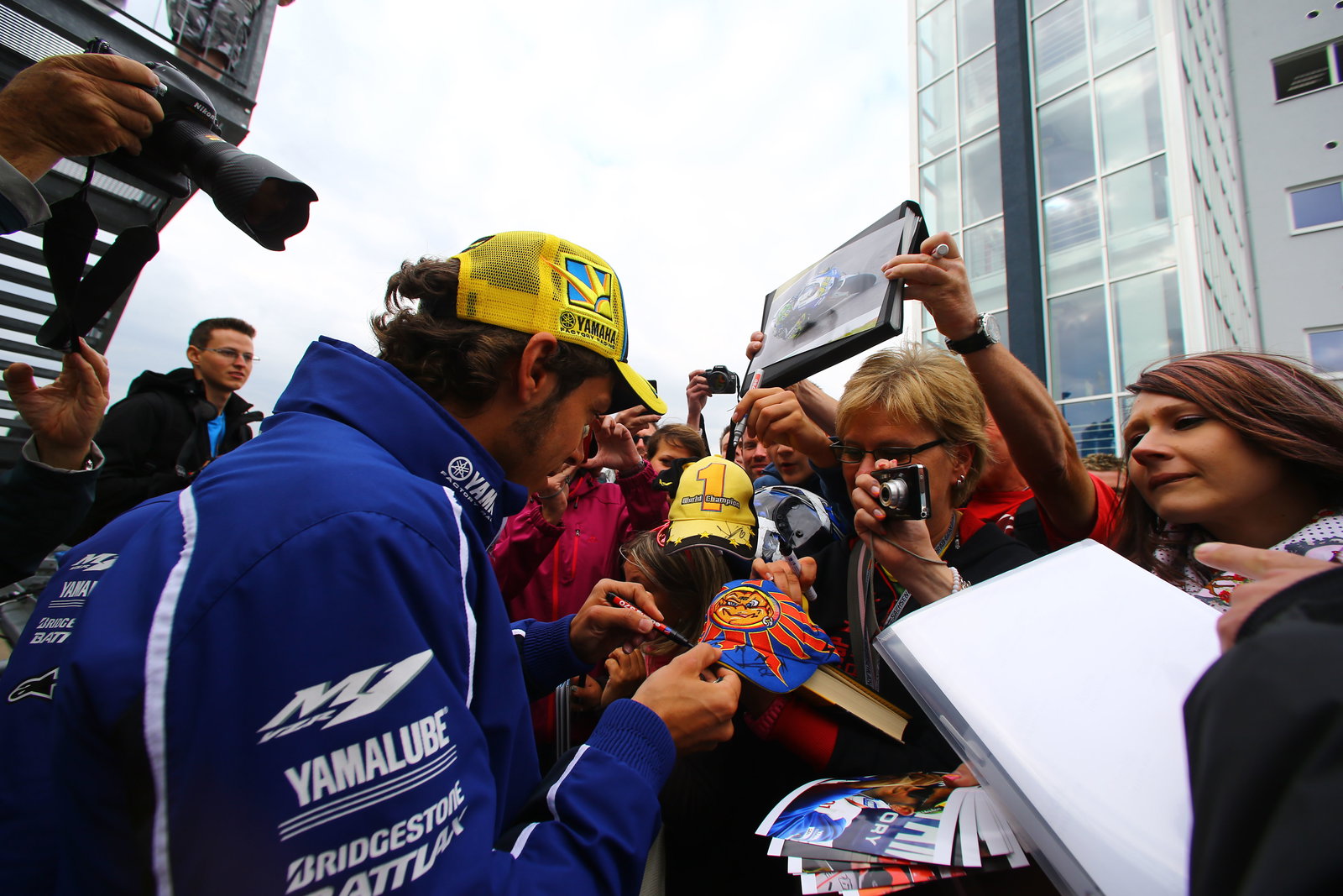Rossi and fans, German MotoGP 2013