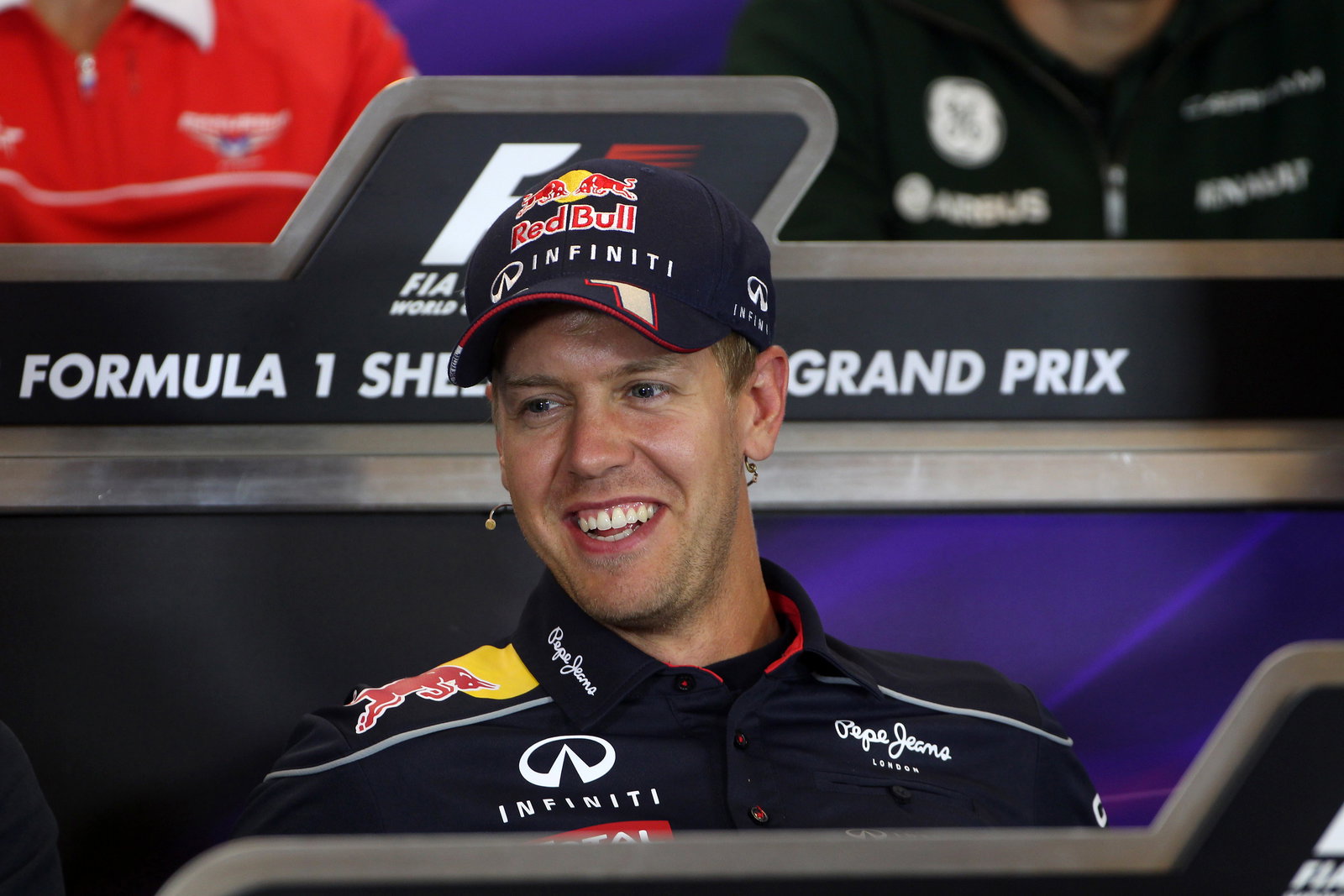 22.08.2013- Press conference, Sebastian Vettel (GER) Red Bull Racing RB9