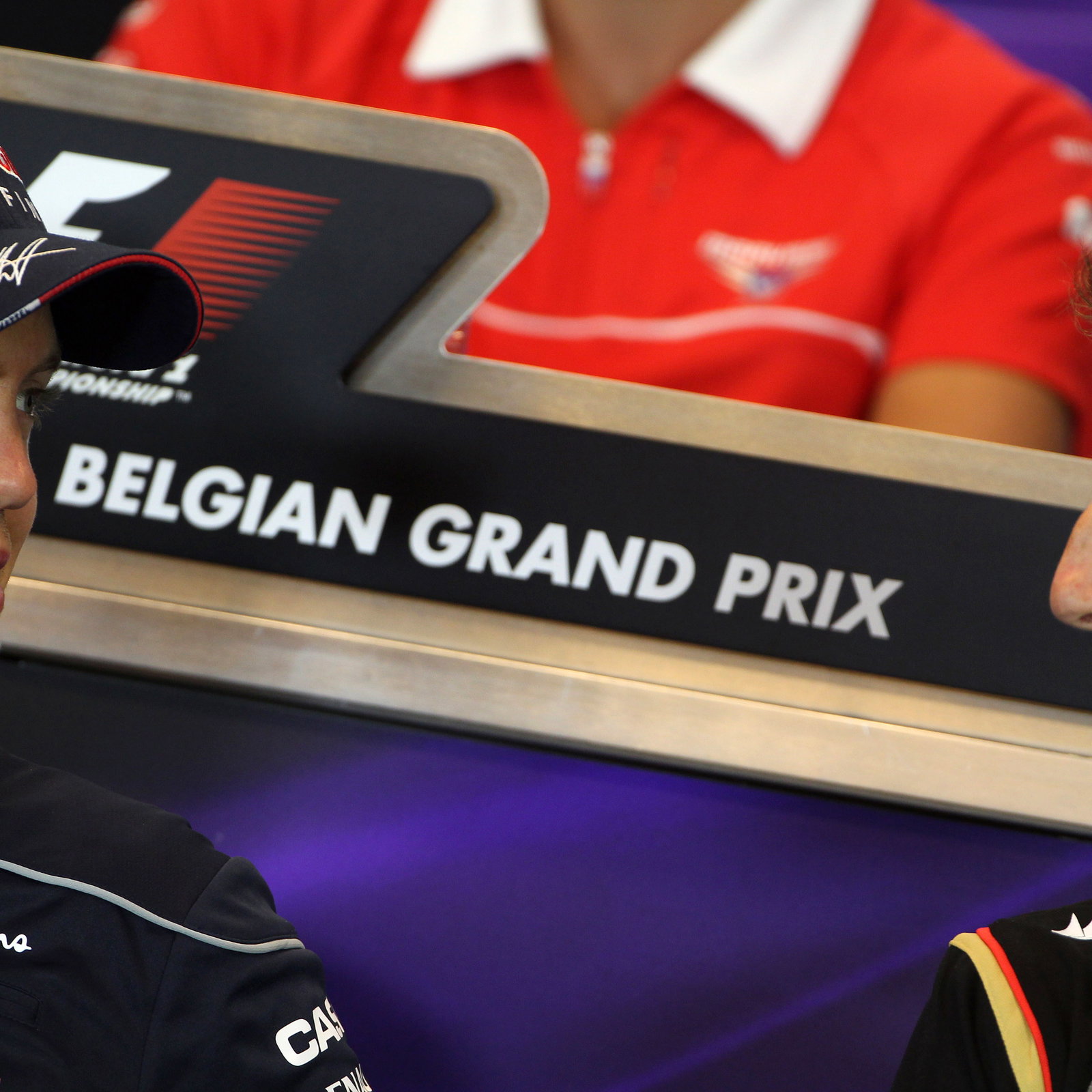 22.08.2013- Press conference, Sebastian Vettel (GER) Red Bull Racing RB9 and Romain Grosjean (FRA) L