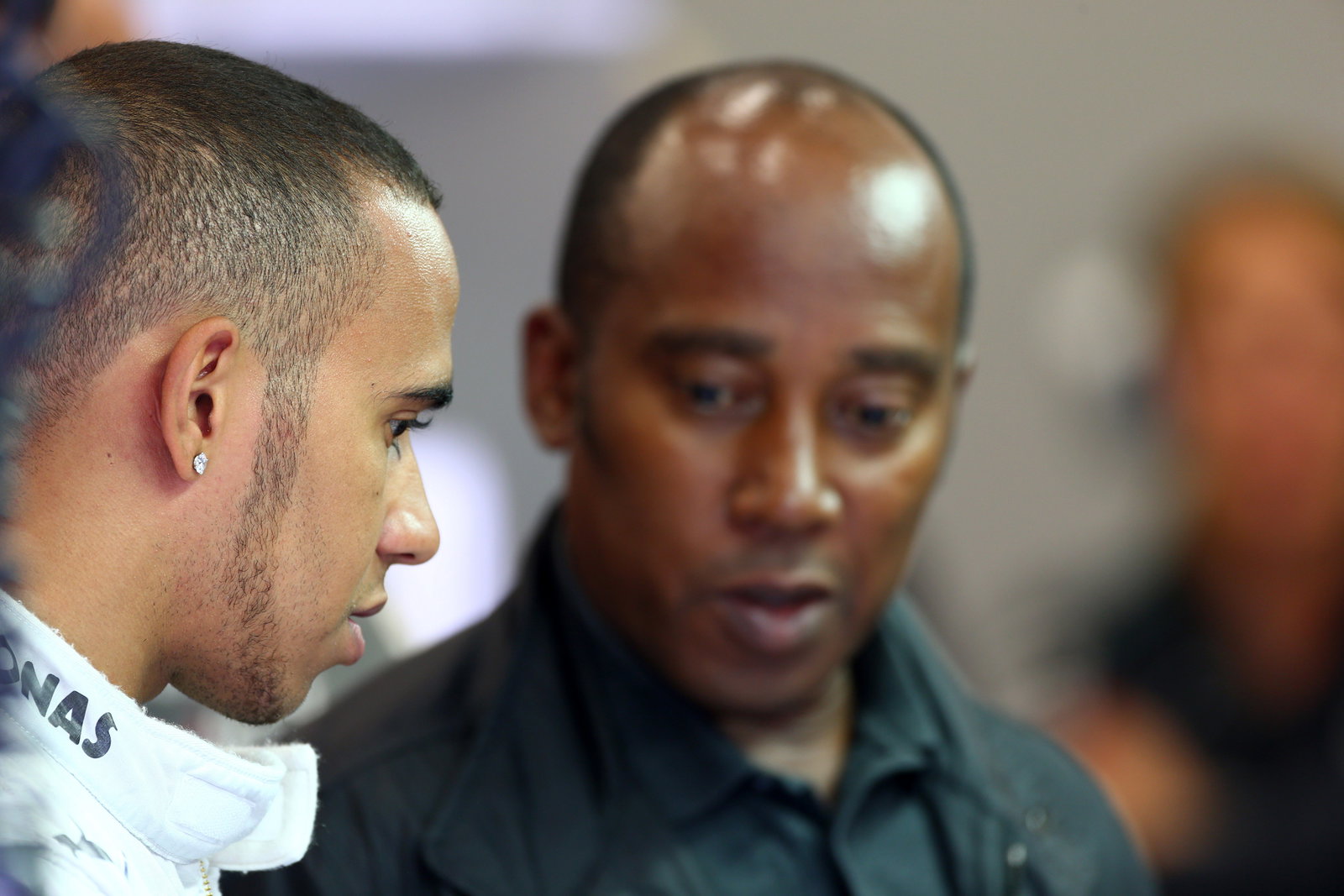 24.08.2013- Free Practice 3, Lewis Hamilton (GBR) Mercedes AMG F1 W04 and his father Anthony Hamilto