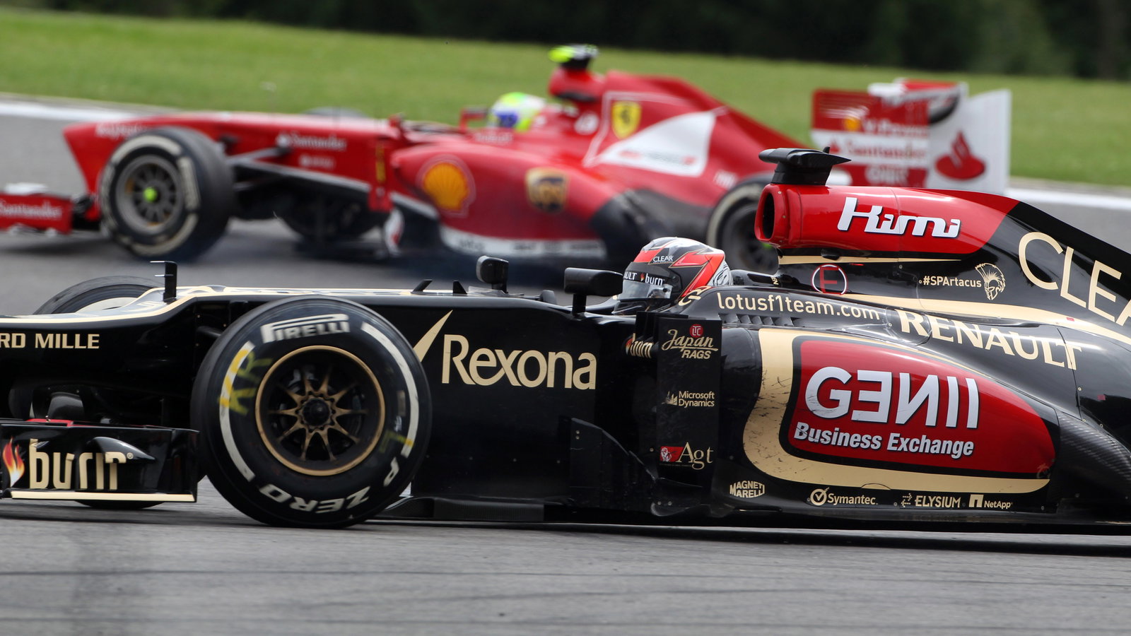 25.08.2013- Race, Kimi Raikkonen (FIN) Lotus F1 Team E21 retires from the race