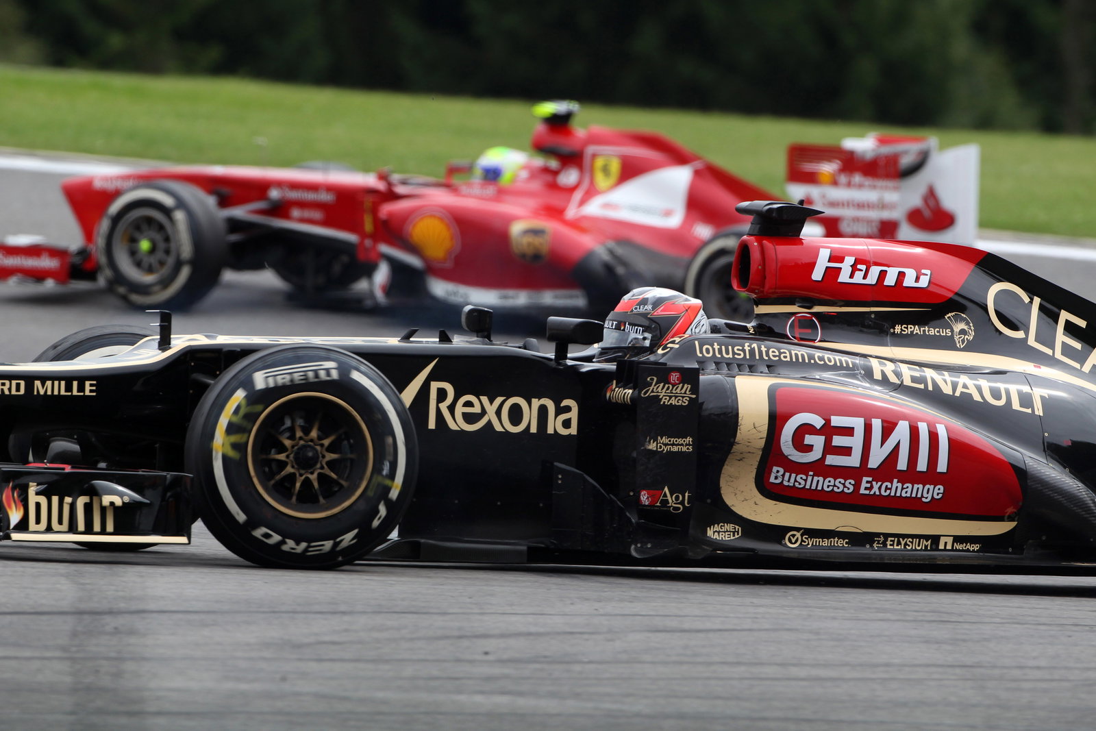 25.08.2013- Race, Kimi Raikkonen (FIN) Lotus F1 Team E21 retires from the race