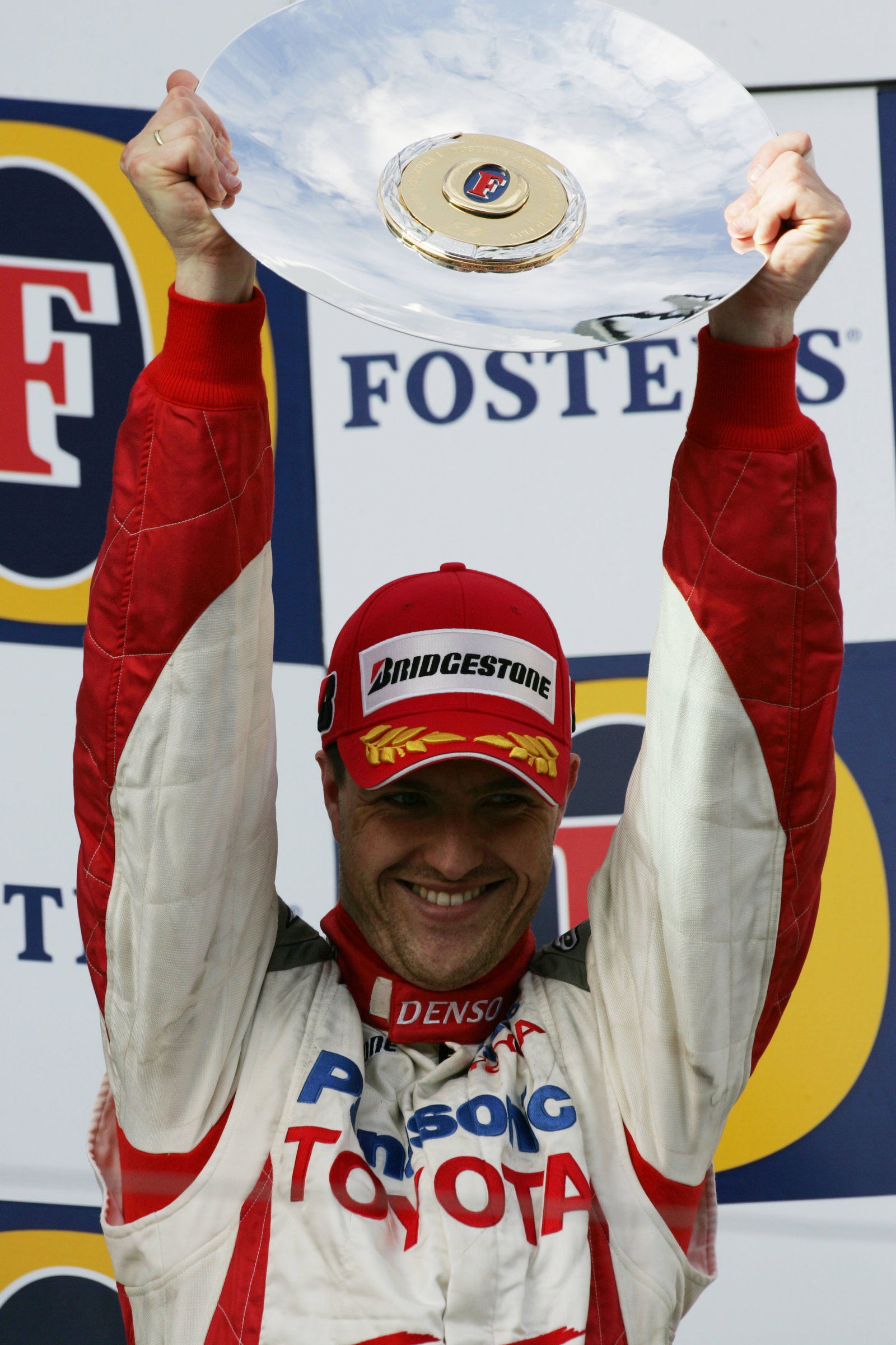 Ralf Schumacher on the podium in Oz