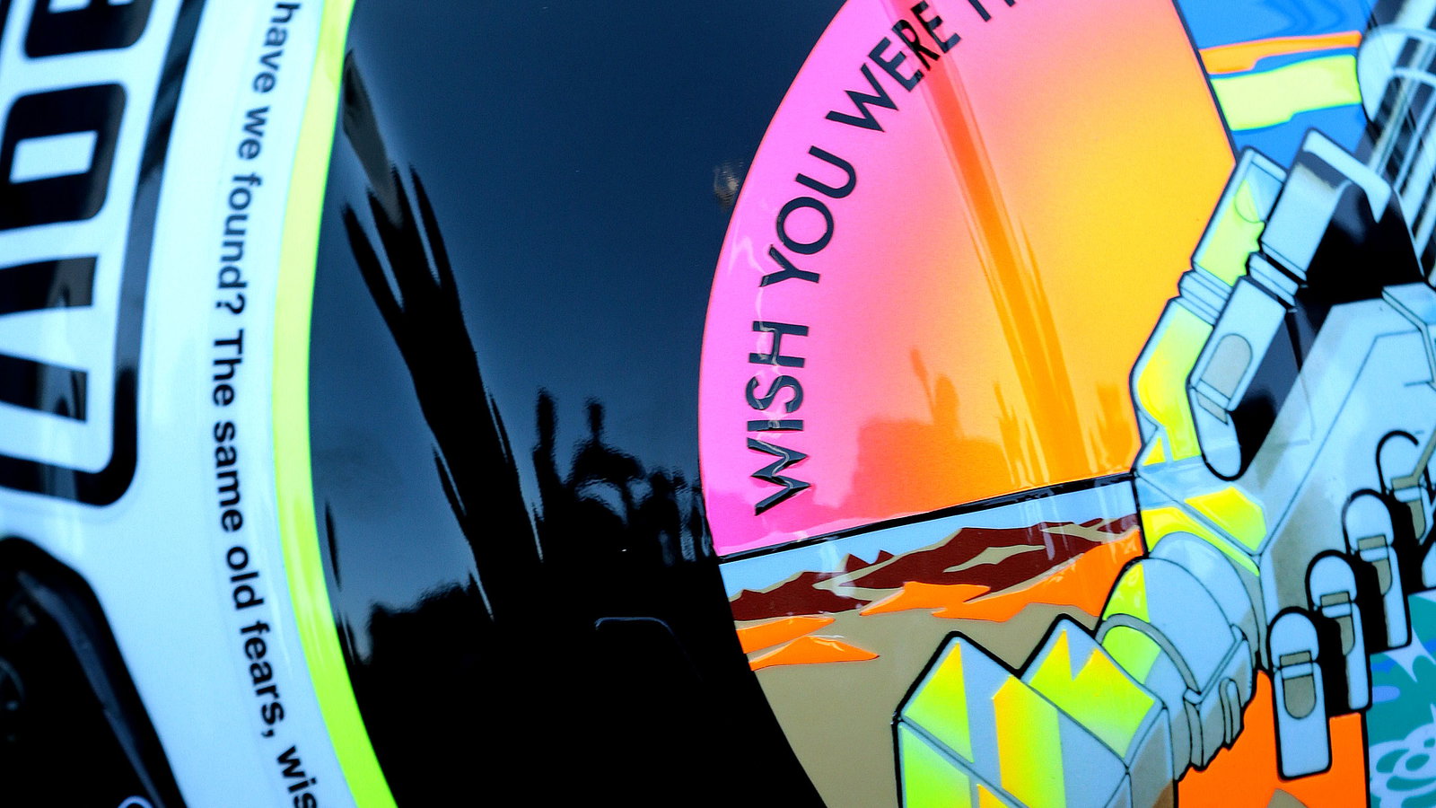 Rossi's 'Wish you were here' helmet, San Marino MotoGP 2013