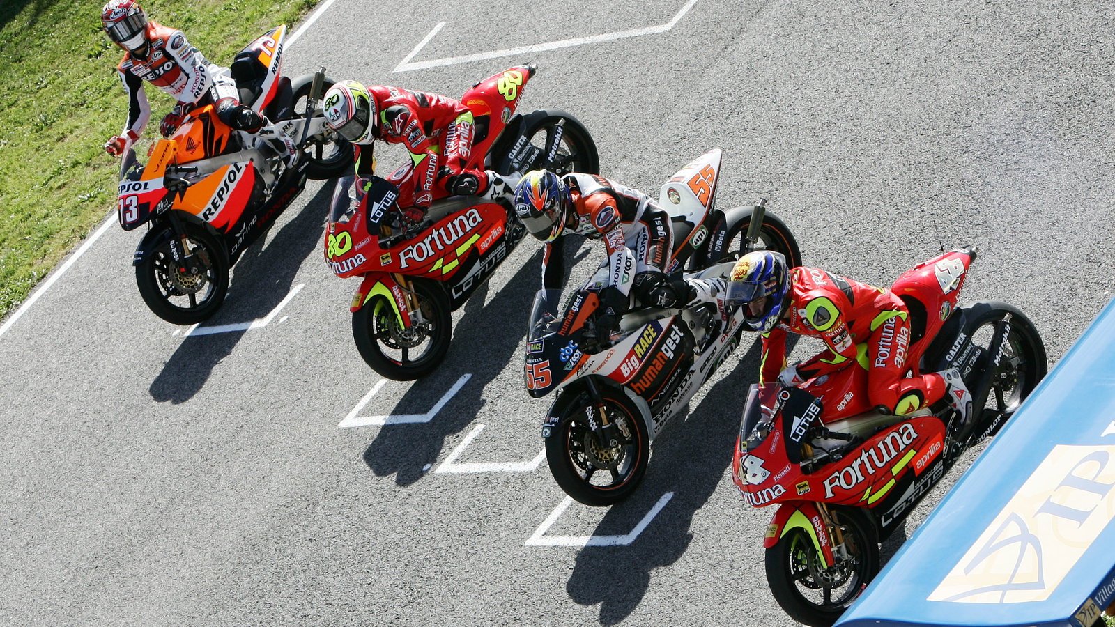 Shuhei Aoyama, Barbera, Takahashi and Lorenzo, Spanish 250GP Race 2006
